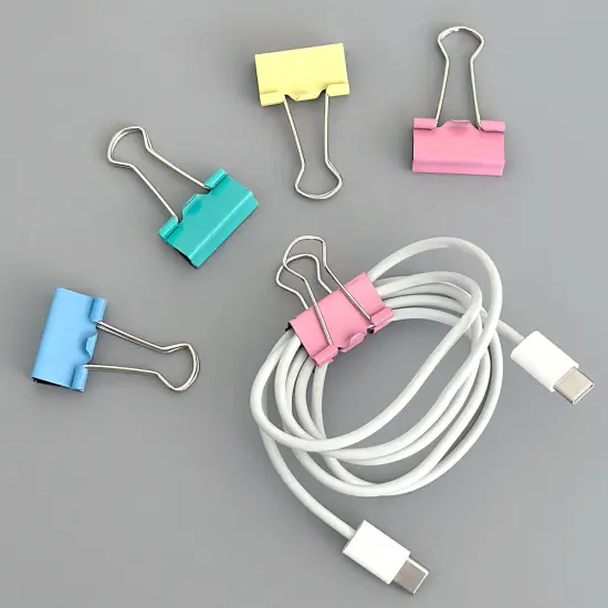 Wrapables Multicolor Binder Clips for Office, Paper Clamps, Paper Clips Medium {5}