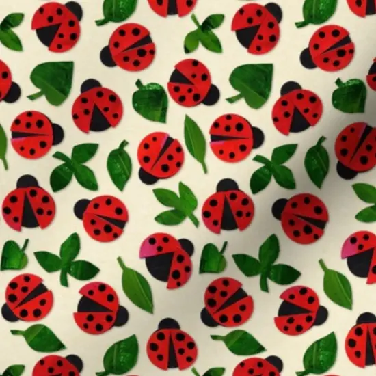 Various Fabrics by the Yard or Fat Quarter Red Green Insects Ladybugs Bugs Summer Spring Ditsy Small Scale. Custom Printed Fabric by Spoonflower {7}