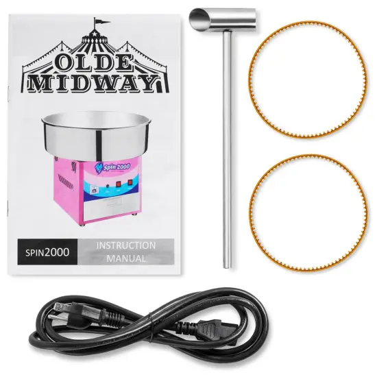 Olde Midway Commercial Quality Cotton Candy Machine with Bubble Shield, SPIN 2000 Electric Candy Floss Maker {6}