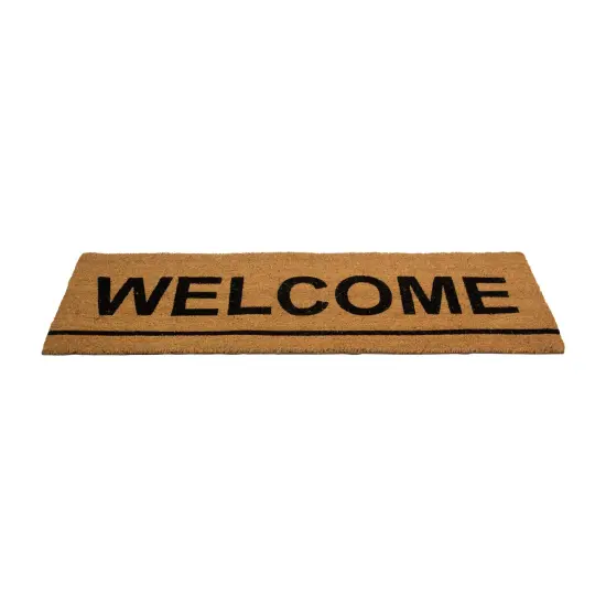 Northlight Natural Coir Outdoor Rectangular "Welcome" Doormat 16" x 48" Brown {4}