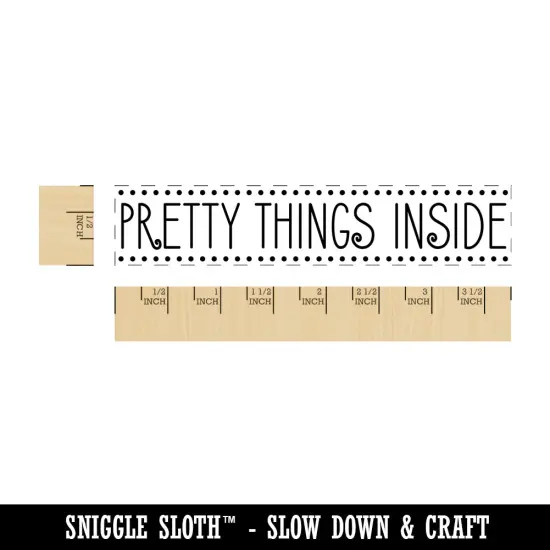 Pretty Things Inside Gift Package Happy Mail Label Rectangle Rubber Stamp for Stamping Crafting {1}