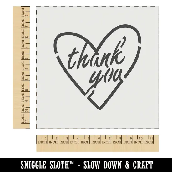 Thank You in Heart Wall Cookie DIY Craft Reusable Stencil {1}