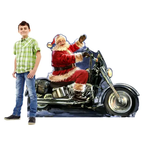 Santa Motorcycle (Dona Gelsinger Art) {3}