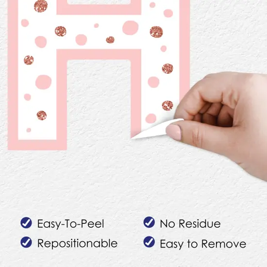 Big Dot of Happiness 1st Birthday Little Miss Onederful - Peel and Stick Girl First Birthday Party Large Banner Wall Decals - Happy Birthday {6}