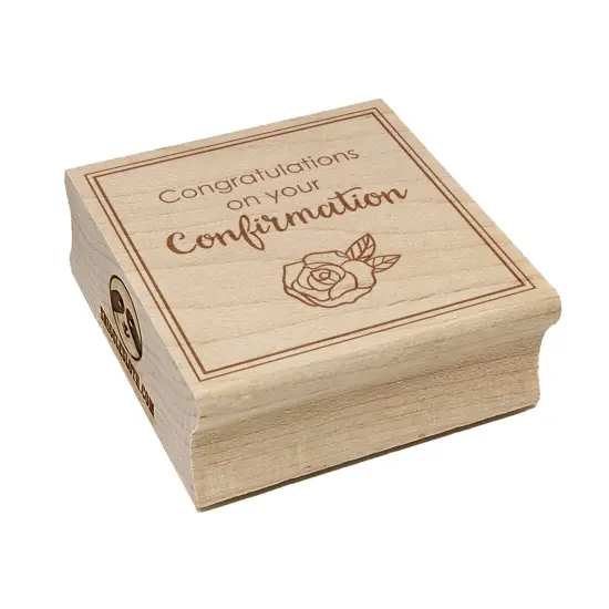 Sweet Rose Congratulations on Your Confirmation Christian Catholic Square Rubber Stamp for Stamping Crafting {7}