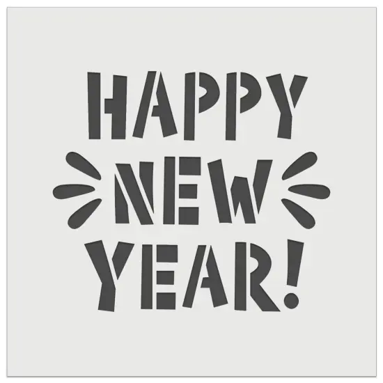 Happy New Year Wall Cookie DIY Craft Reusable Stencil {2}