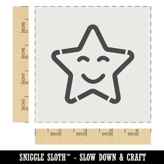 Star Happy Face Emoticon Wall Cookie DIY Craft Reusable Stencil {6}
