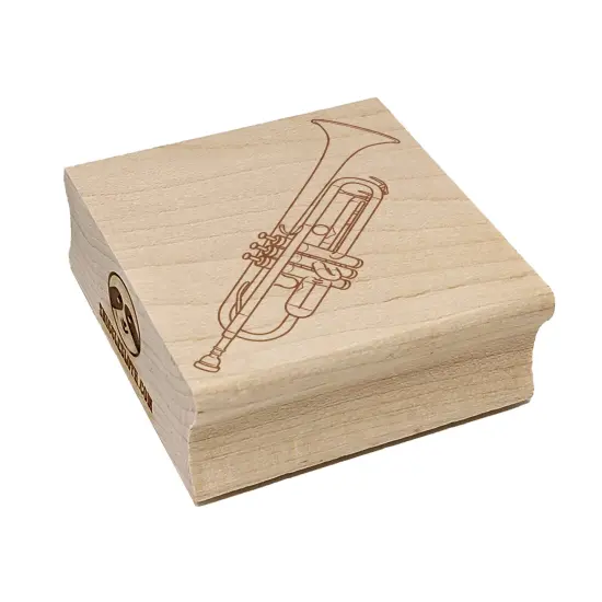 Trumpet Brass Musical Instrument Square Rubber Stamp for Stamping Crafting {7}