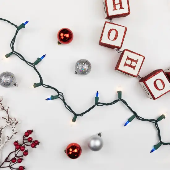 Northlight Mini Incandescent Christmas Lights - Blue and Clear - 20' Green Wire - 100ct {1}