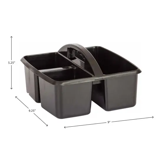 Plastic Storage Caddy, Black, Pack of 6 {6}