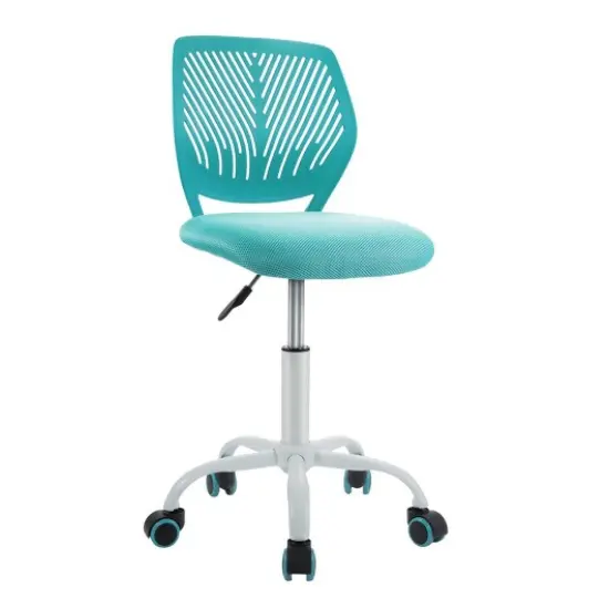 Adjustable Office Task Desk Armless Chair Turquoise {3}