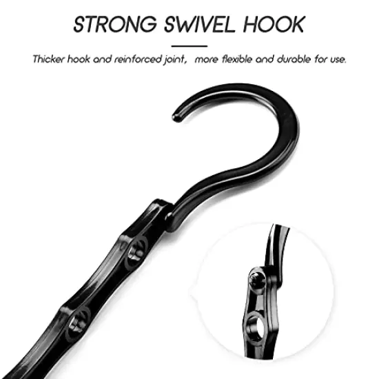 HOUSE DAY Black Magic Space Saving Hangers, Premium Smart Hanger Hooks, Sturdy Cascading Hangers with 5 Holes for Heavy Clothes, Closet Organizers and Storage, College Dorm Room Essentials 10 Pack {6}