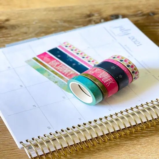 Birthday Week Navy & Pink Celebration Party Washi Tape Set (#W026) {4}