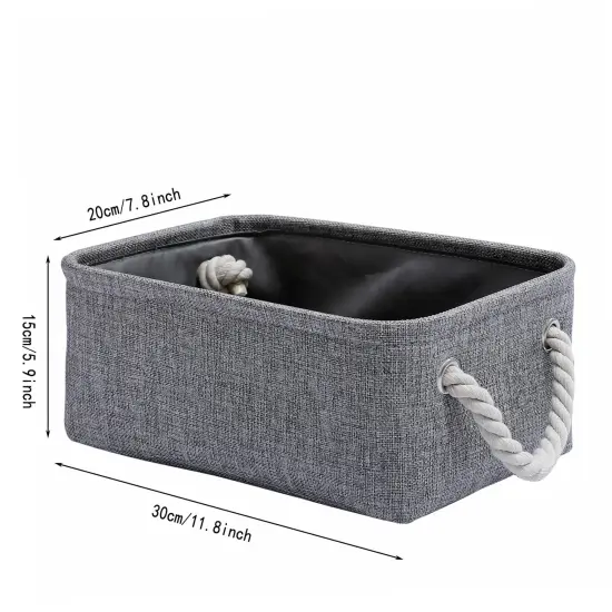 Storage Basket for Organizing, Collapsible Fabric Basket for Shelves, Closets, Laundry, Nursery, Decorative Basket for Gifts Empty (Grey) {1}