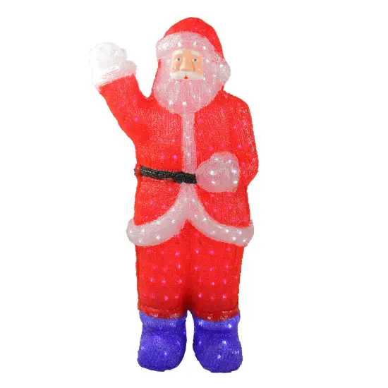 Northlight Lighted Commercial Grade Acrylic Santa Claus Christmas Display Decoration - 3' Red {1}