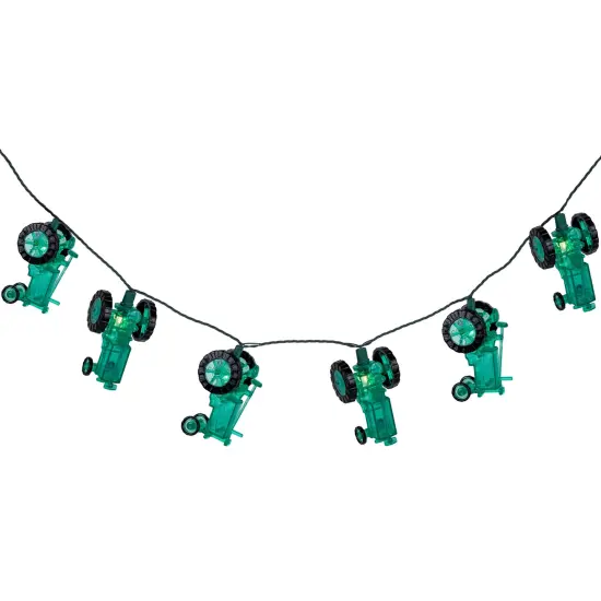 Northlight 10 Green Tractors Clear White String Light Set - 6' Green Wire {5}