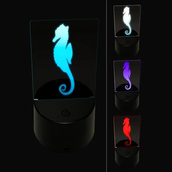 Seahorse Solid 3D Illusion LED Night Light Sign Nightstand Desk Lamp {1}