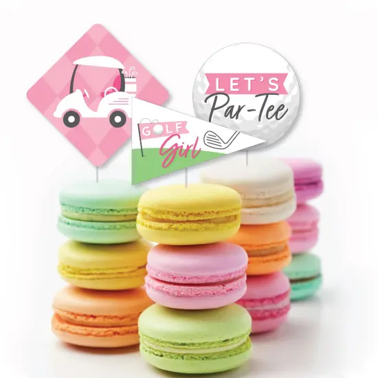 Big Dot of Happiness Golf Girl - DIY Shaped Pink Birthday Party or Baby Shower Cut-Outs - 24 Count {4}