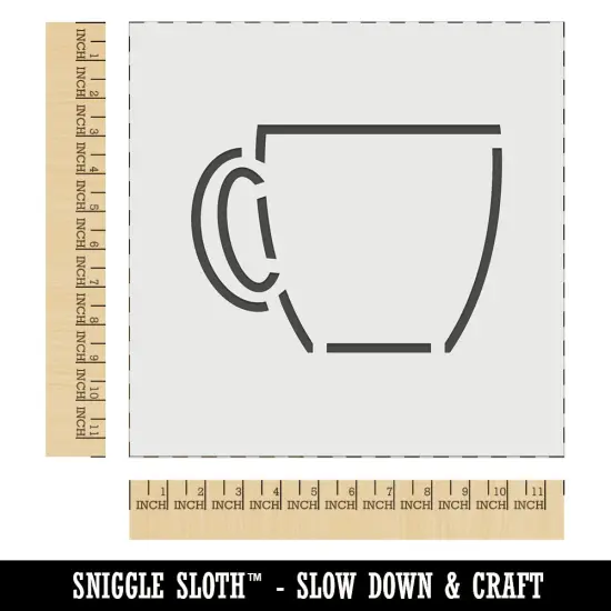 Coffee Mug Cup Outline Wall Cookie DIY Craft Reusable Stencil {1}