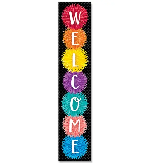 Pom-Poms Welcome Banner (2-sided), Pack of 3 {3}