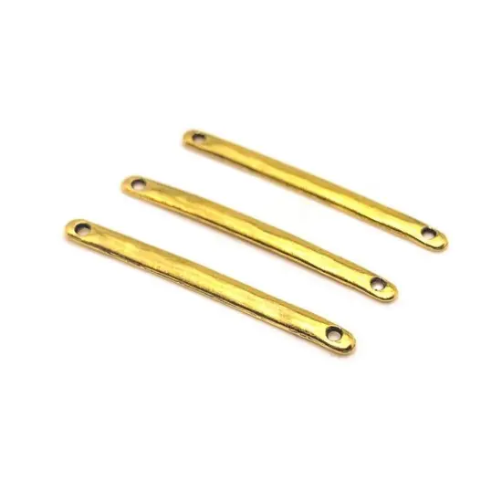 4, 20 or 50 Pieces: Antique Gold 33x3mm Simple Minimalist Bar Connectors {1}
