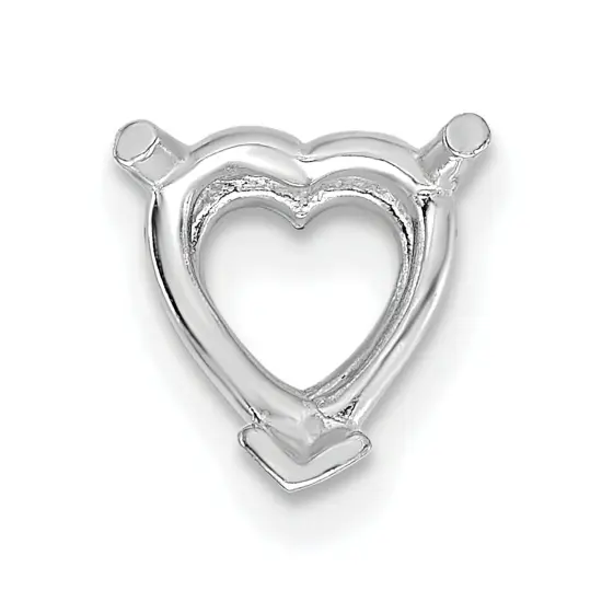 14K White Gold 3 Prong Heart V-End Setting (2.00 To 12.00Mm) {2}
