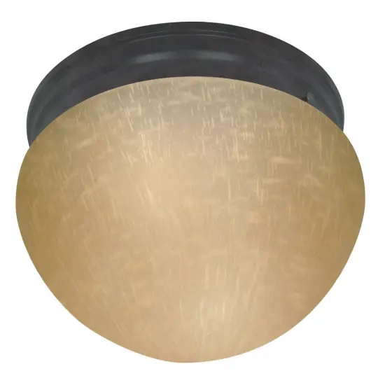 Nuvo 2-Light 12" Flush Mounted Light w/ Champagne Linen Glass in Mahogany Bronze {1}