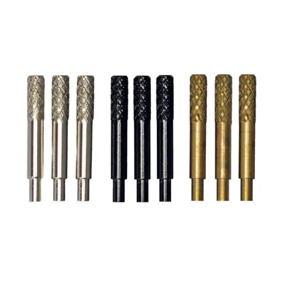 WE Games Machined Metal Cribbage Pegs in Velvet Pouch - Set of 9 (Brass, Silver & Black) {1}