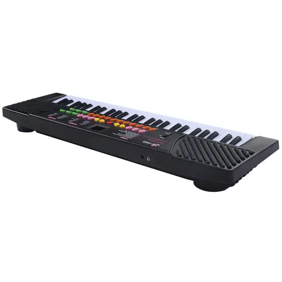 Black 54 Keys Kids Electronic Music Piano with Microphone and Headphone Jack {3}