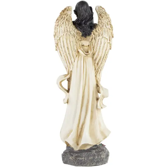 Northlight 13" Peace and Love Angel with Dove Outdoor Garden Statue Beige {5}