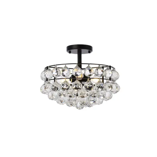Savannah 14 inch flush mount in black {1}