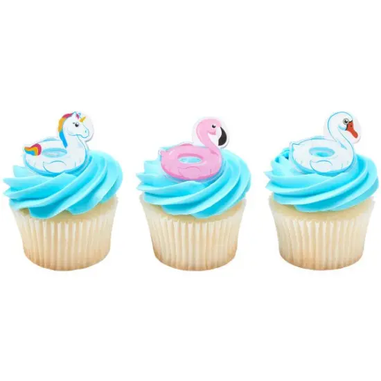 Pool Floaties Cupcake Rings, 12ct {3}