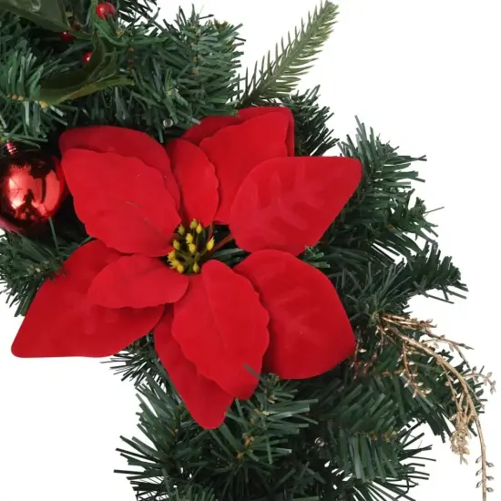 8.9' Green PVC Christmas Garland with LED Lights {4}