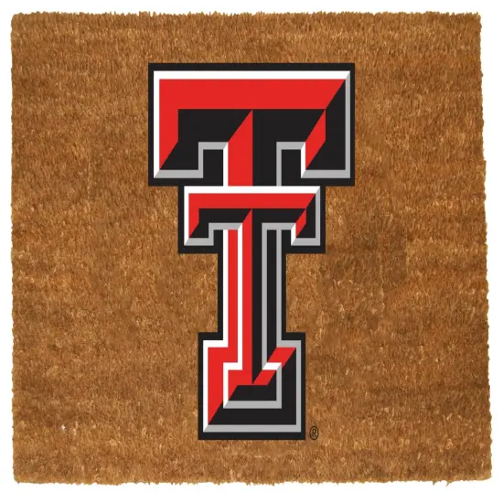 The Memory Company NCAA Texas Tech Red Raiders Logo Rectangular Coir Door Mat 29.5" x 19.5" Brown {1}