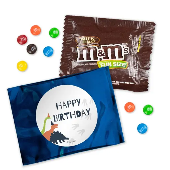 Dinosaur Birthday Candy M&M's Party Favor Packs (12ct or 24ct) - Milk Chocolate {1}