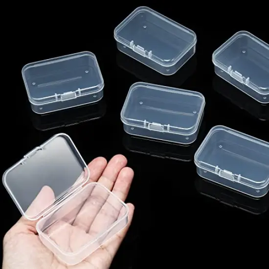 24 Packs Small Clear Plastic Beads Storage Containers Box with Hinged Lid for Storage of Small Items, Crafts, Jewelry, Hardware (2.5 x 1.7 x 0.8 Inches) {5}