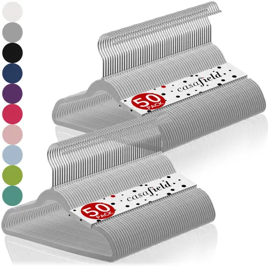 Casafield 100 Velvet Kid's Hangers - 14" Size for Children's Clothes {7}