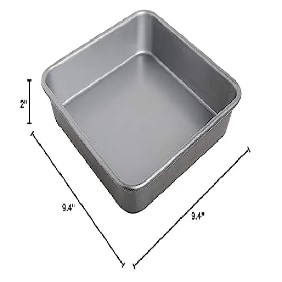 9-Inch Chef's Classic Nonstick Bakeware Square Cake Pan, Silver {1}
