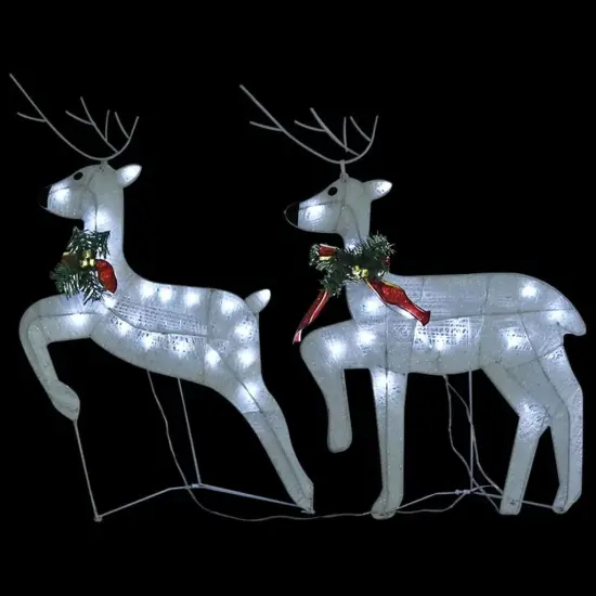 Reindeer & Sleigh Christmas Decoration 140 LEDs Outdoor White {3}