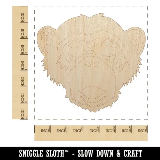 Chimpanzee Primate Ape Unfinished Wood Shape Piece Cutout for DIY Craft Projects {1}