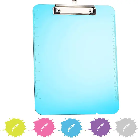 Enday Plastic Clipboard W/ Low Profile Clip Blue {1}