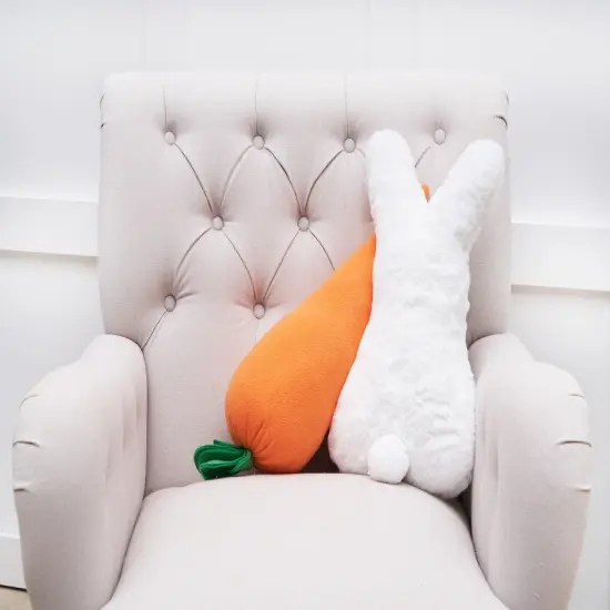 Easter Spring Themed Bunny Rabbit Cotton Tail Shaped Small/Petite Accent Pillow, 10" x 18" {6}