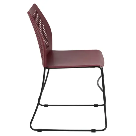 Emma and Oliver Home and Office Sled Base Stack Chair with Air-Vent Back - Guest Chair {5}