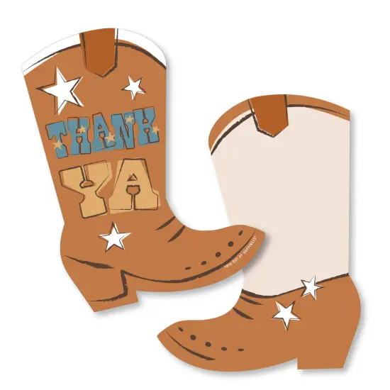 Big Dot of Happiness My First Rodeo - Shaped Thank You Cards - Little Cowboy 1st Birthday Party Thank You Note Cards with Envelopes - Set of 12 {1}