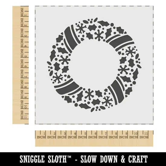 Christmas Wreath Detailed Wall Cookie DIY Craft Reusable Stencil {1}