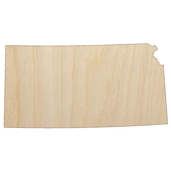 Kansas State Silhouette Unfinished Wood Shape Piece Cutout for DIY Craft Projects {7}