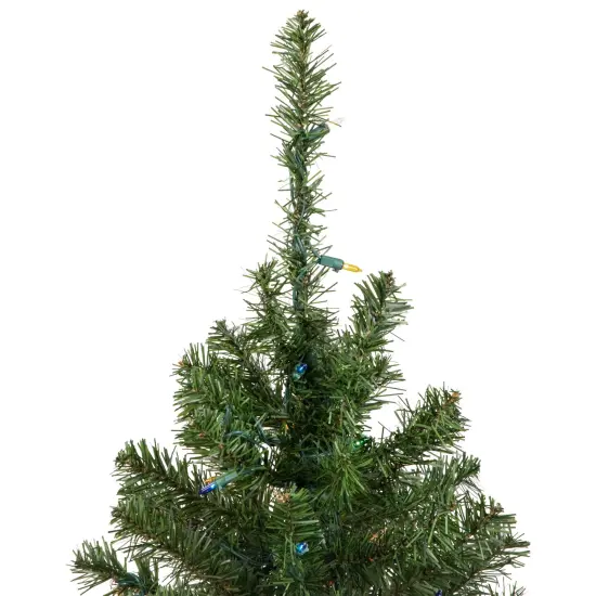 Northlight 3' Pre-Lit Medium Canadian Pine Artificial Christmas Tree, Multicolor Lights Green {5}
