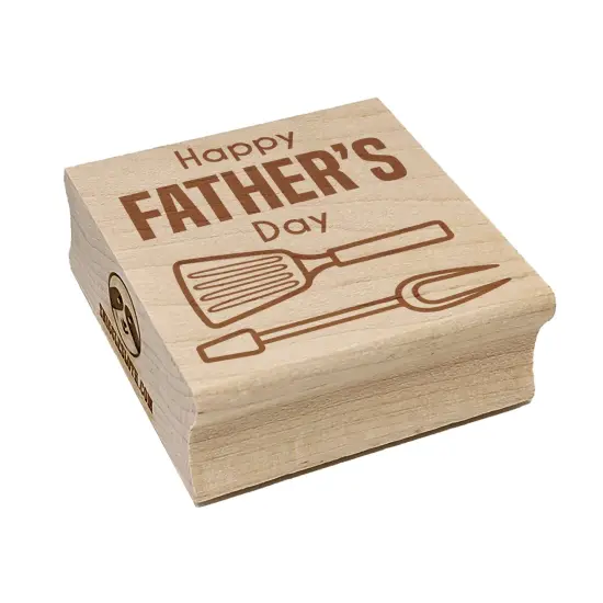 Happy Father's Day Grill BBQ Square Rubber Stamp for Stamping Crafting {7}