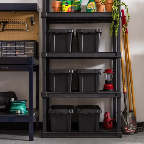 IRIS USA Lockable Heavy Duty Plastic Storage Bins Container with Lids and Secure Latching Buckles {6}