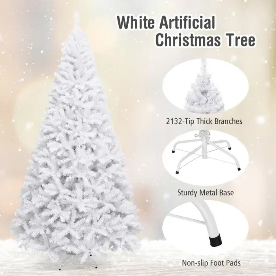 6' / 7.5' / 9' Hinged Artificial Christmas Tree with Metal Stand {2}